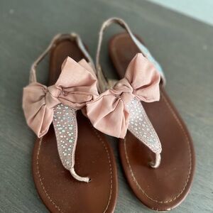 Material Girl Pink Bow Sandals